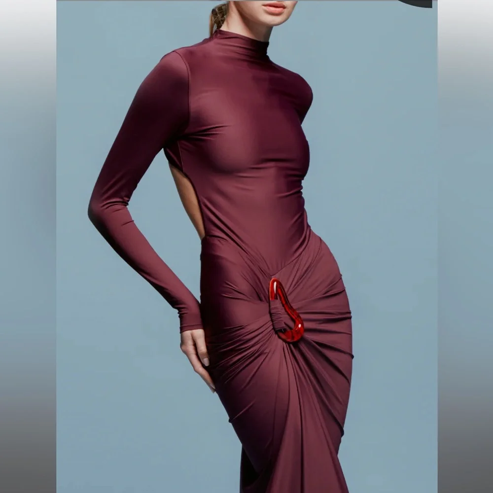 Silvia Tcherassi Lena Dress Burgundy - Picture 4 of 4